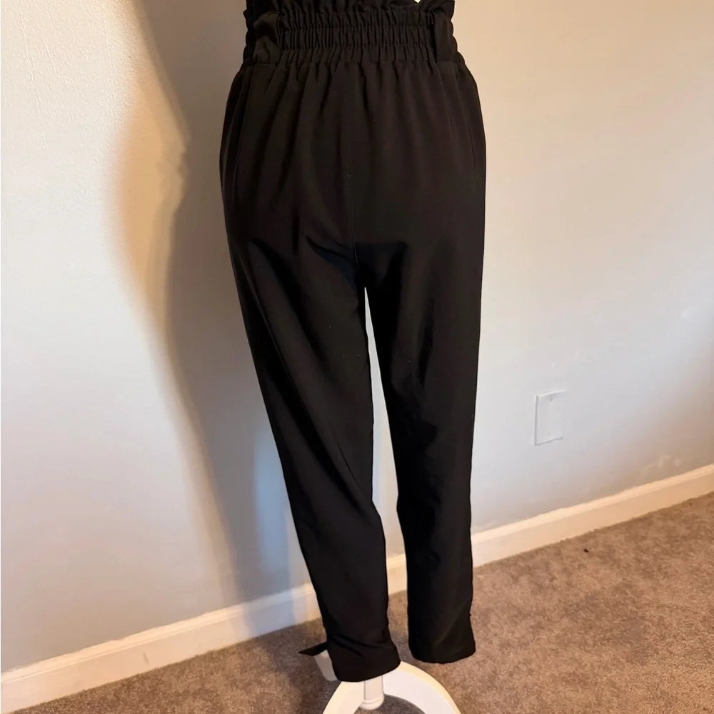 Grace Karin Black Tie-Waist Trousers